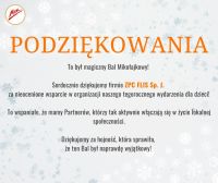 Podziękowanie za wsparcie Balu Mikołajkowego Mszczonowskiego Ośrodka Kultury