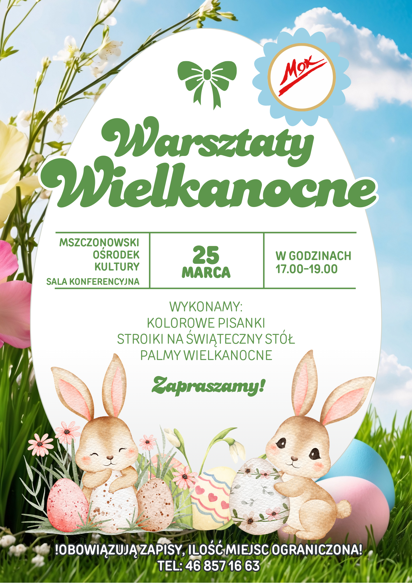 25 marca zapraszamy na Warsztaty Wielkanocne. Obowiązują zapisy