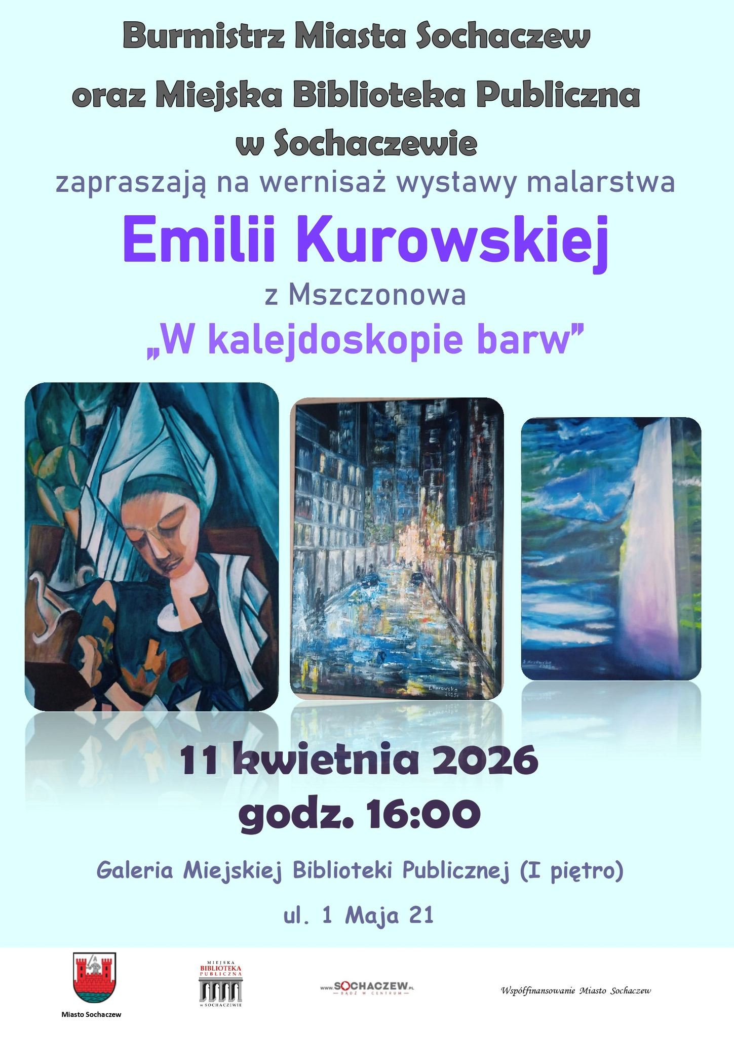 W sobotę (11.04) wernisaż prac Emilii Kurowskiej z Grupy KOLOR w Bibliotece w Sochaczewie