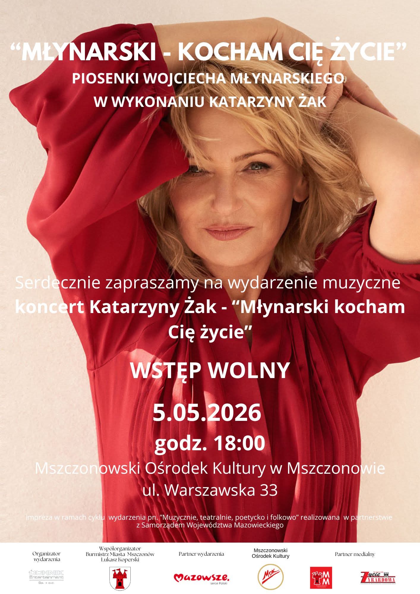"Kocham Cię życie" – Wyjątkowy koncert Katarzyny Żak w Mszczonowie!